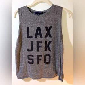 Women’s tank top, LAX / JFK / SFO, size large